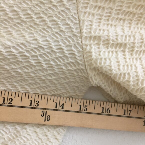 Free People Womens XS Cup Cake Top Blouse Ivory Puff Sleeves V Neck - Picture 11 of 14